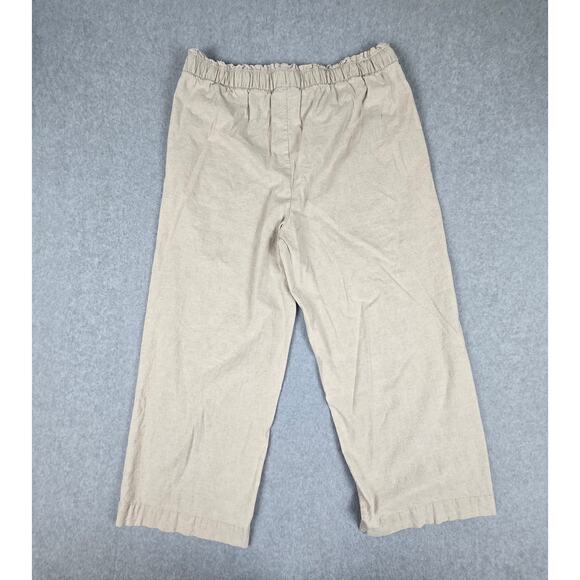 Lane Bryant Pants Womens Size 18 Linen Blend Elastic Waist Drawstring Pockets - Picture 2 of 14